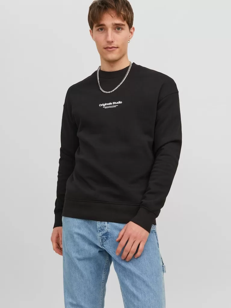 JACK&JONES VESTERBRO RELAXED FIT SWEATSHIRT Black-Men Sweatshirts &Hoodies