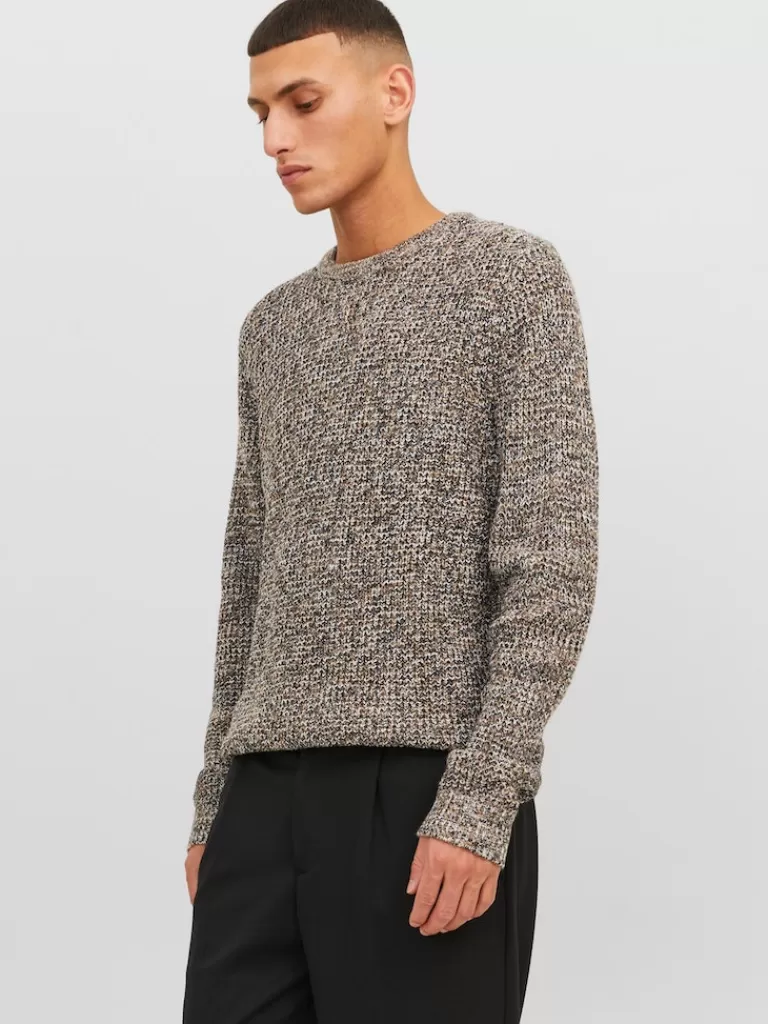 JACK&JONES WILLIAM CREW NECK SWEATER Otter-Men Sweaters &Cardigans