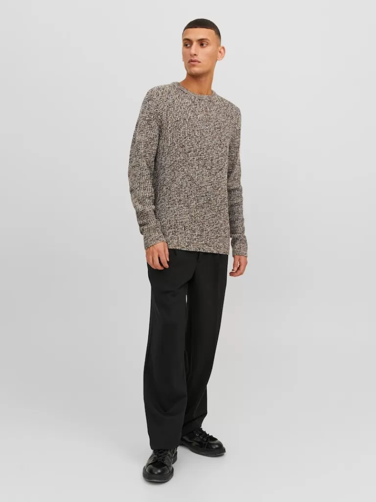 JACK&JONES WILLIAM CREW NECK SWEATER Otter-Men Sweaters &Cardigans